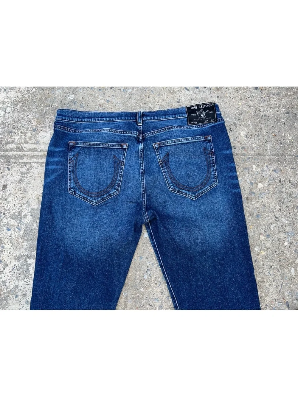 True Religion Rocco Relaxed Skinny Mens 40 Denim Blue Jeans 40x33